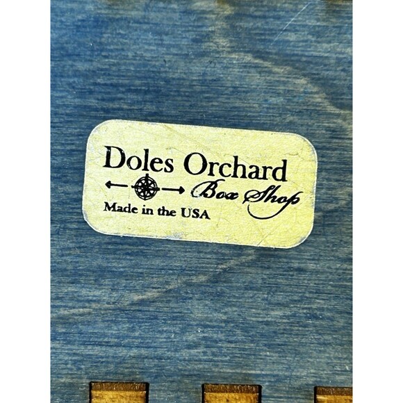 Vintage Handmade Wooden Trinket Box Covered Bridge Doles Orchard Box Shop - Picture 11 of 13